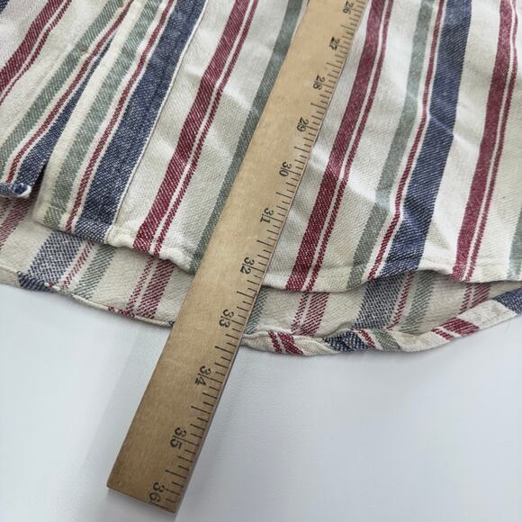Nautica Shirt Mens X Large Blue White Red Striped Denim Button Down Vintage - Picture 6 of 7